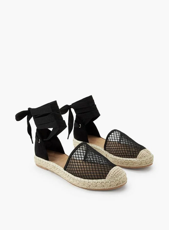 ببرمنة Girls Mesh Ankle Strap Espadrille Shoes